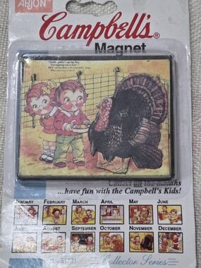 Antique campbells calendar magnet november new in package.